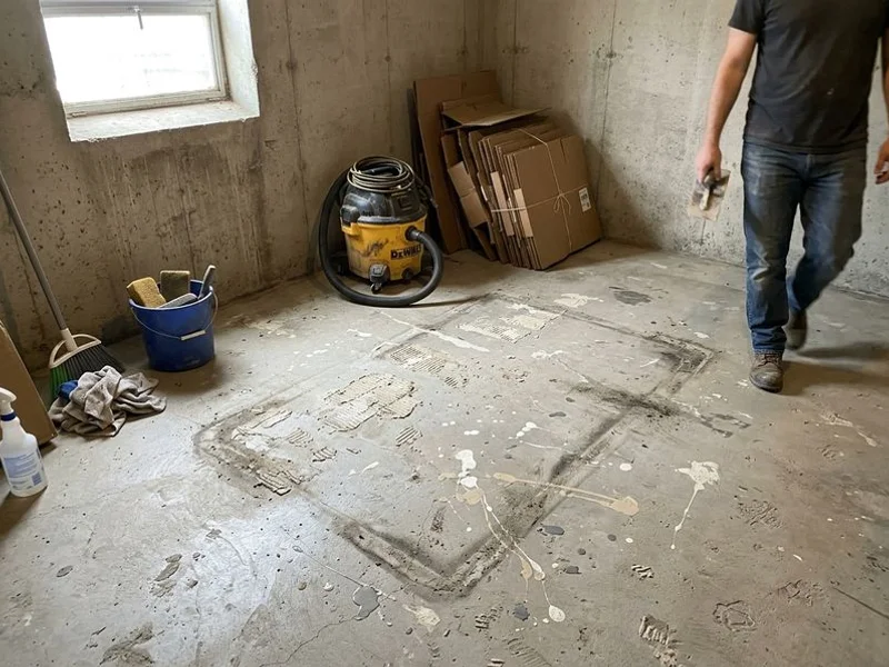 Concrete surface before restoration work