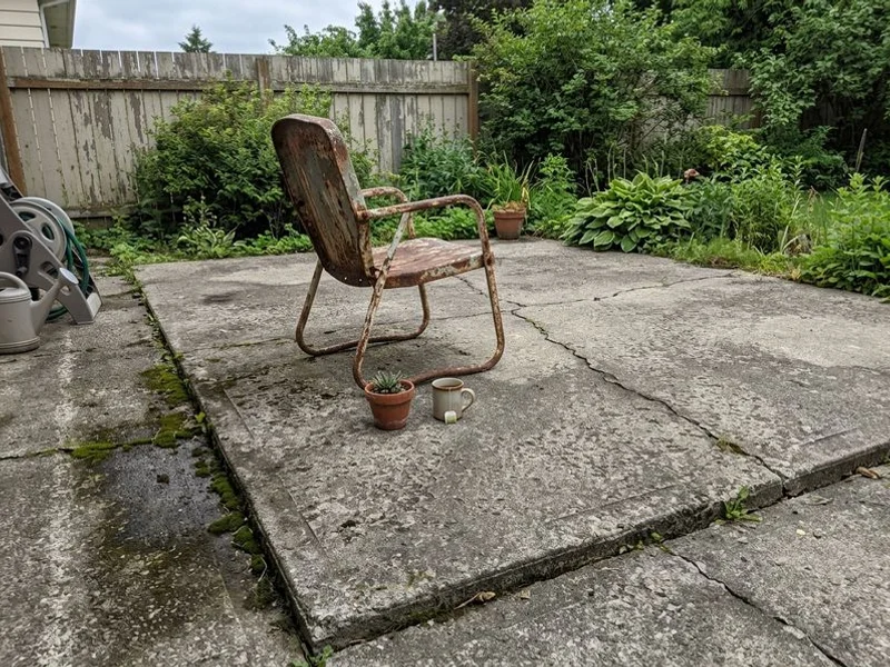 Concrete surface before restoration work